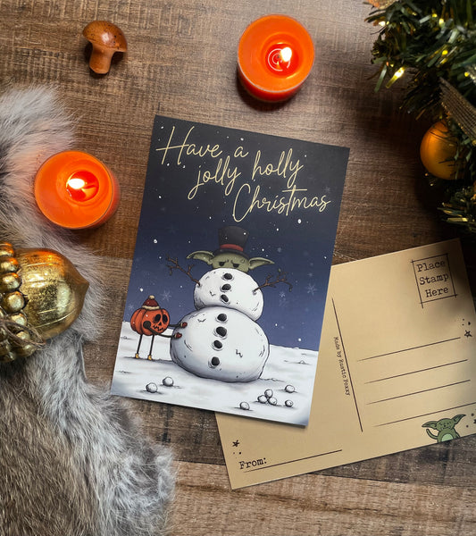 Jolly Holly Christmas - Postcard