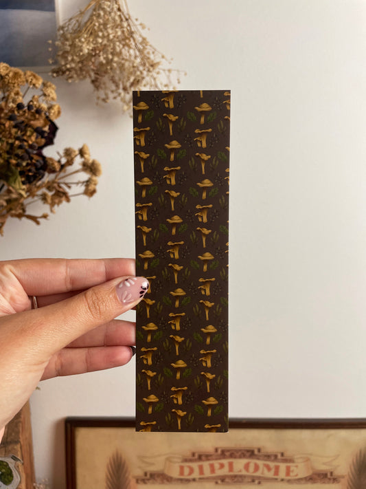 Chanterelle Mushroom Pattern Bookmark