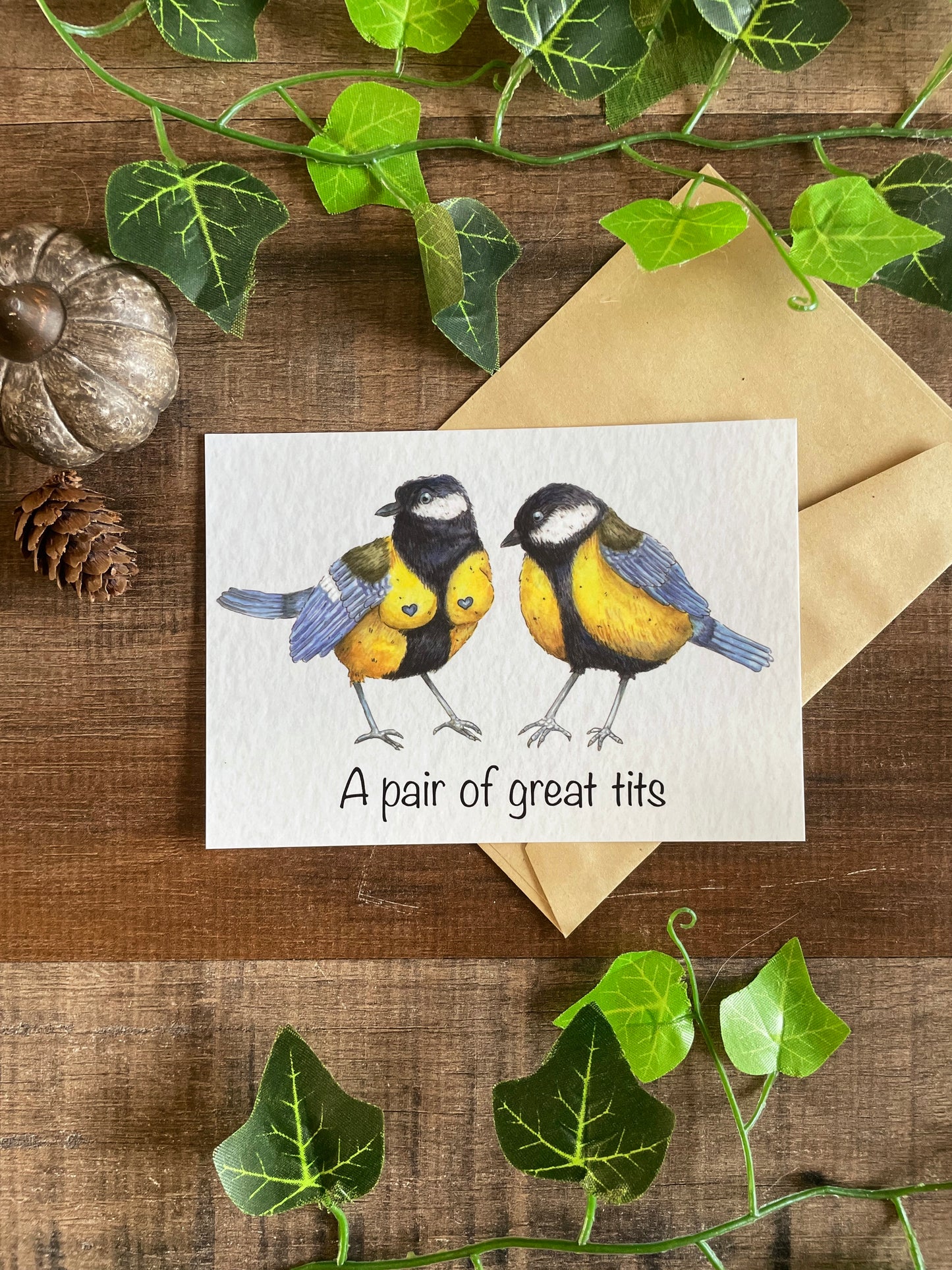 A Pair Of Great Tits - Postcard
