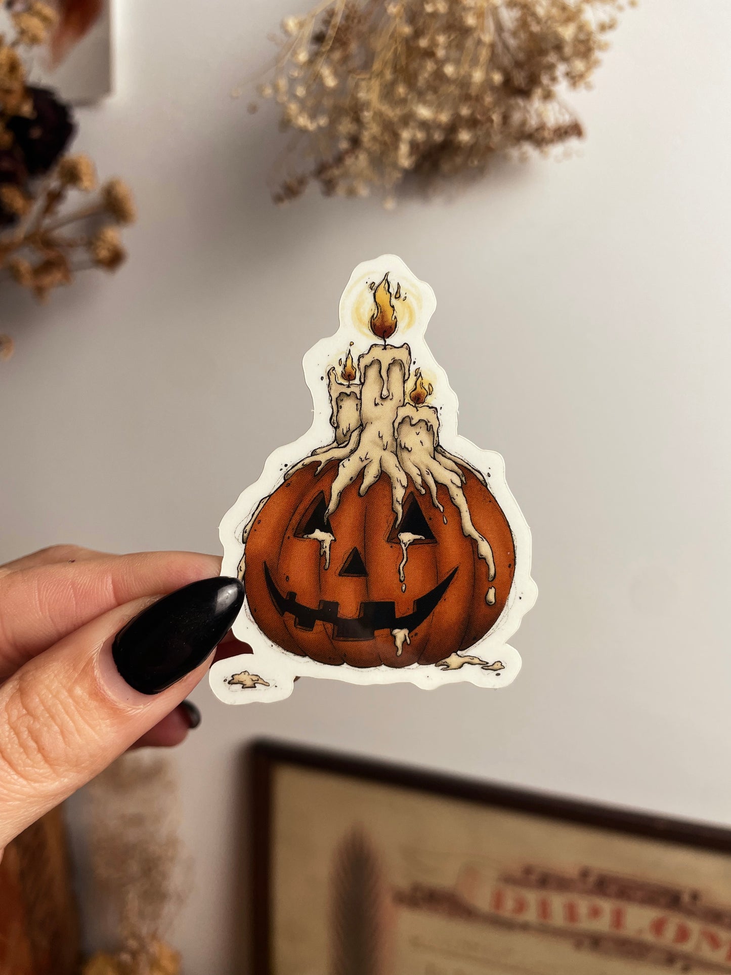 Candle Pumpkin Sticker