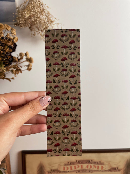 Toadstool Mushroom Pattern Bookmark