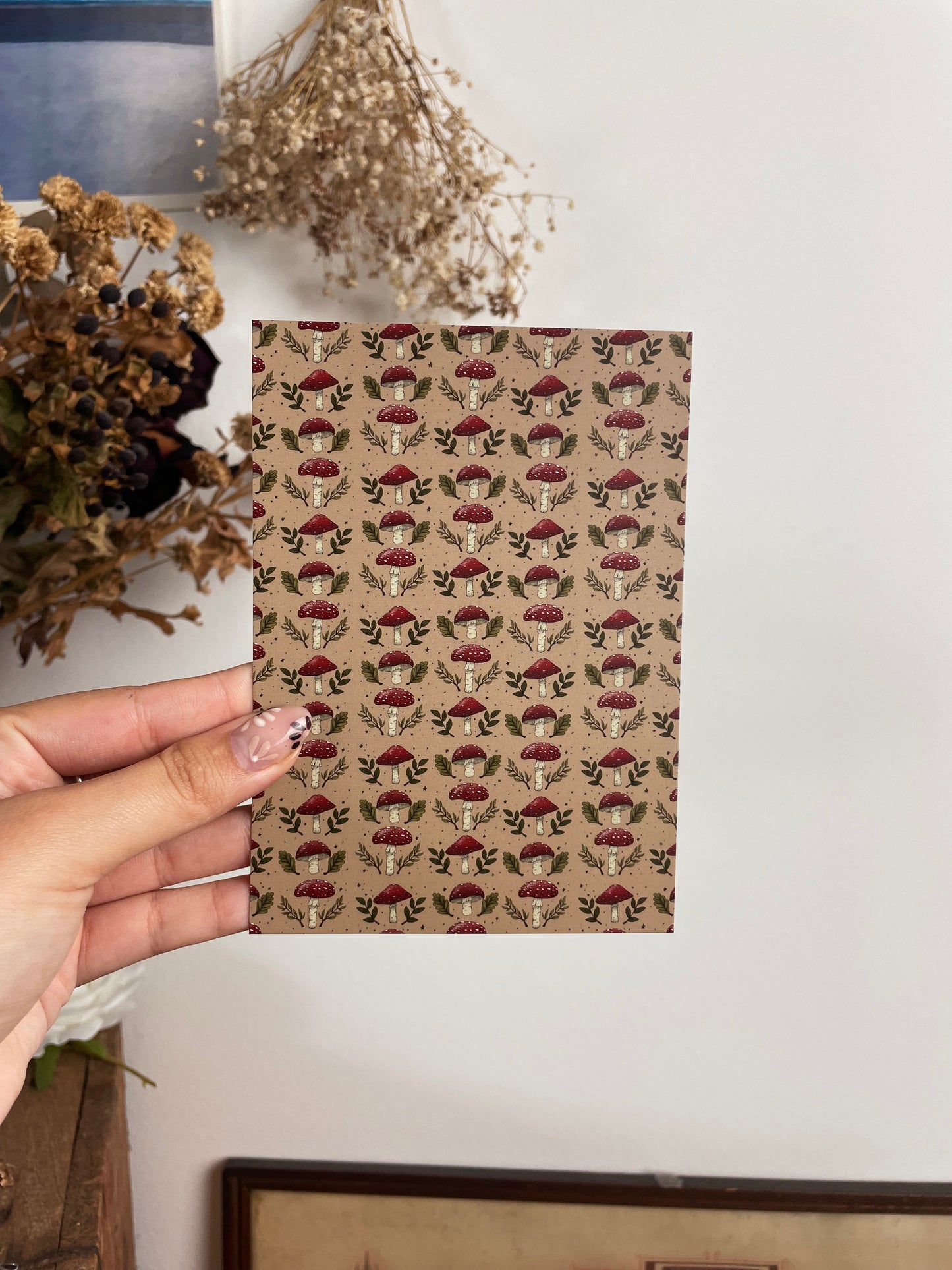 Mushroom Pattern - Postcard And Bookmark Set