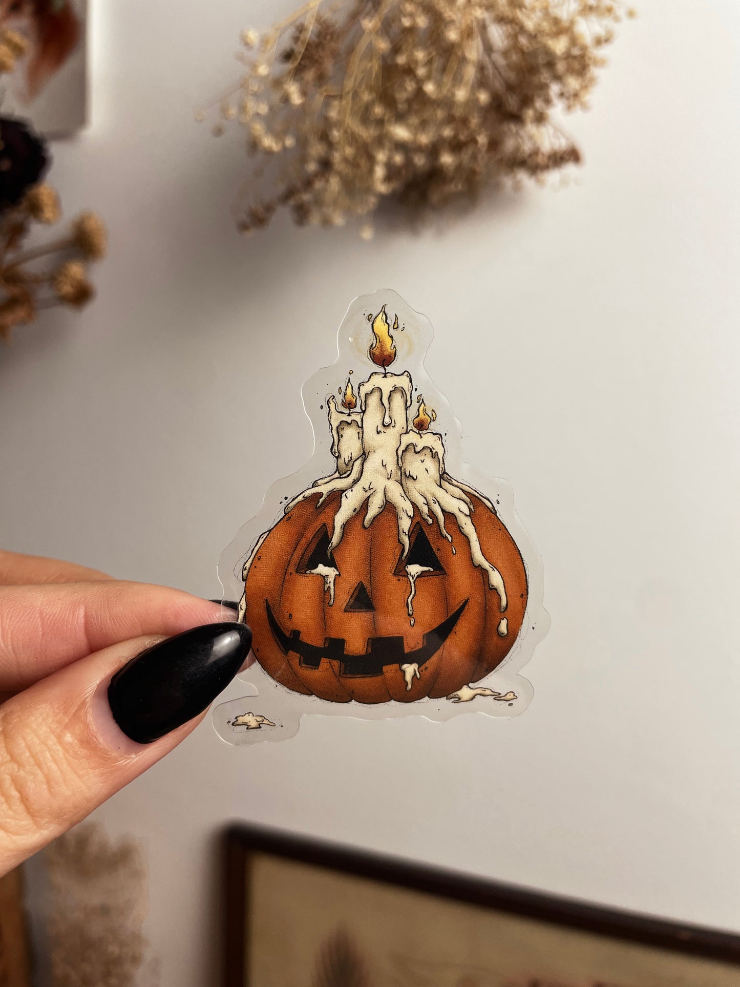 Candle Pumpkin Sticker