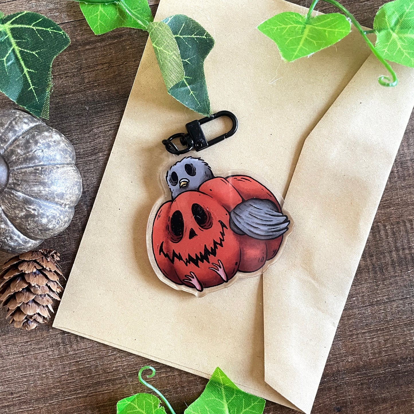 Pumpkin Pigeon 1 - Acrylic Keychain