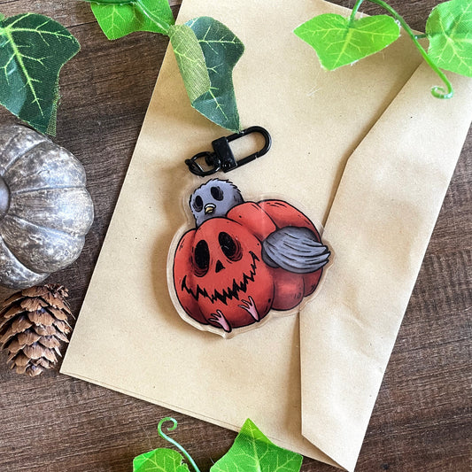 Pumpkin Pigeon 1 - Acrylic Keychain