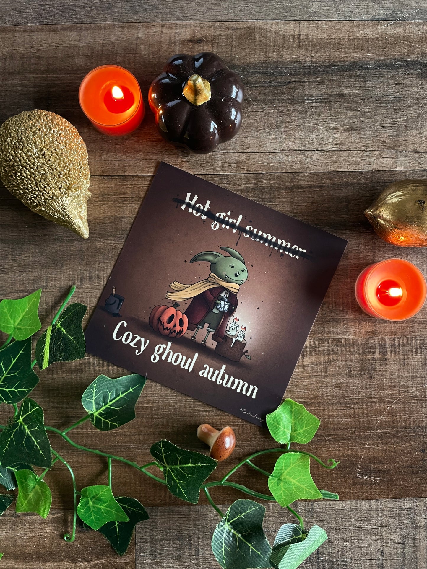 Cozy Ghoul Autumn - Square Print