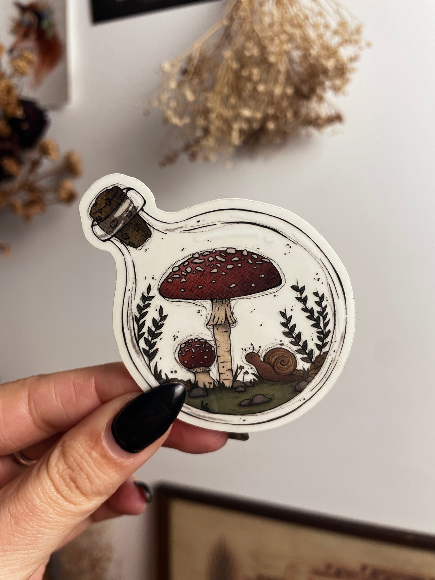 Toadstool Bottle Sticker