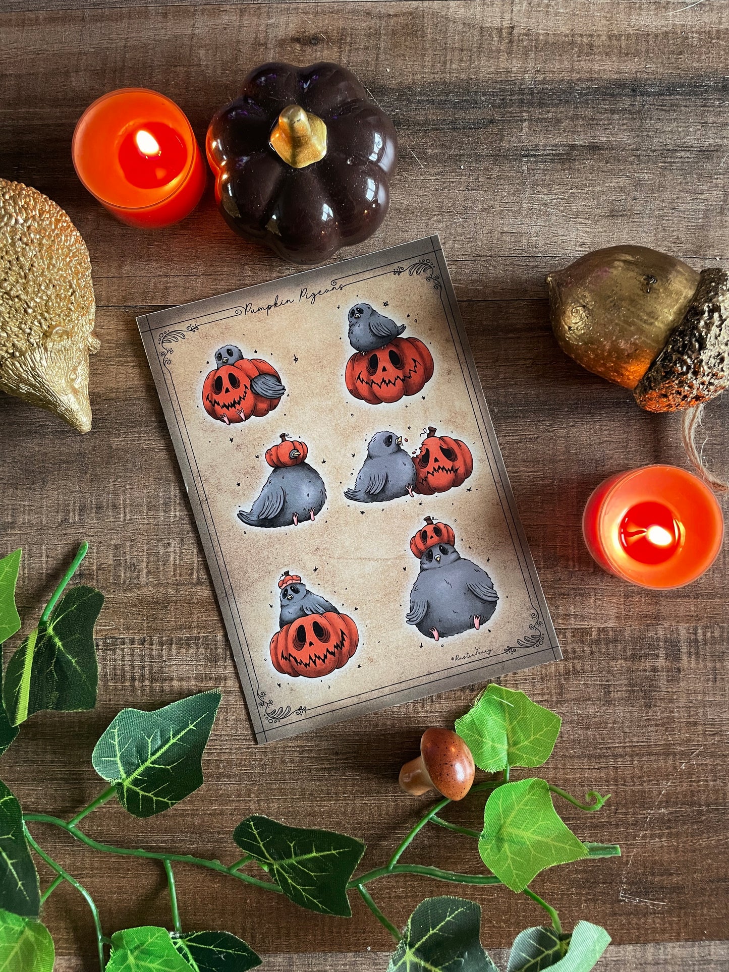 Pumpkin Pigeons - Postcard