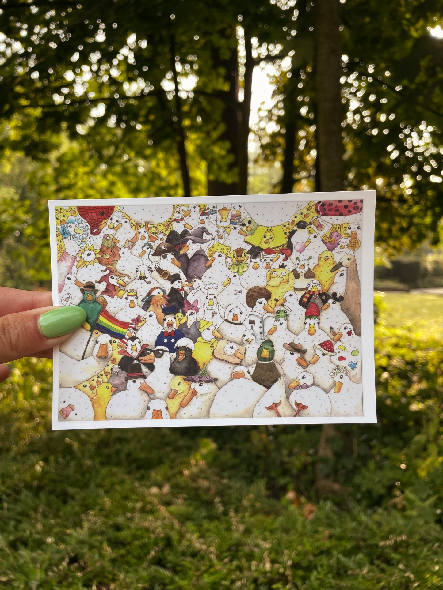 Duck Collage - A6 Postcard
